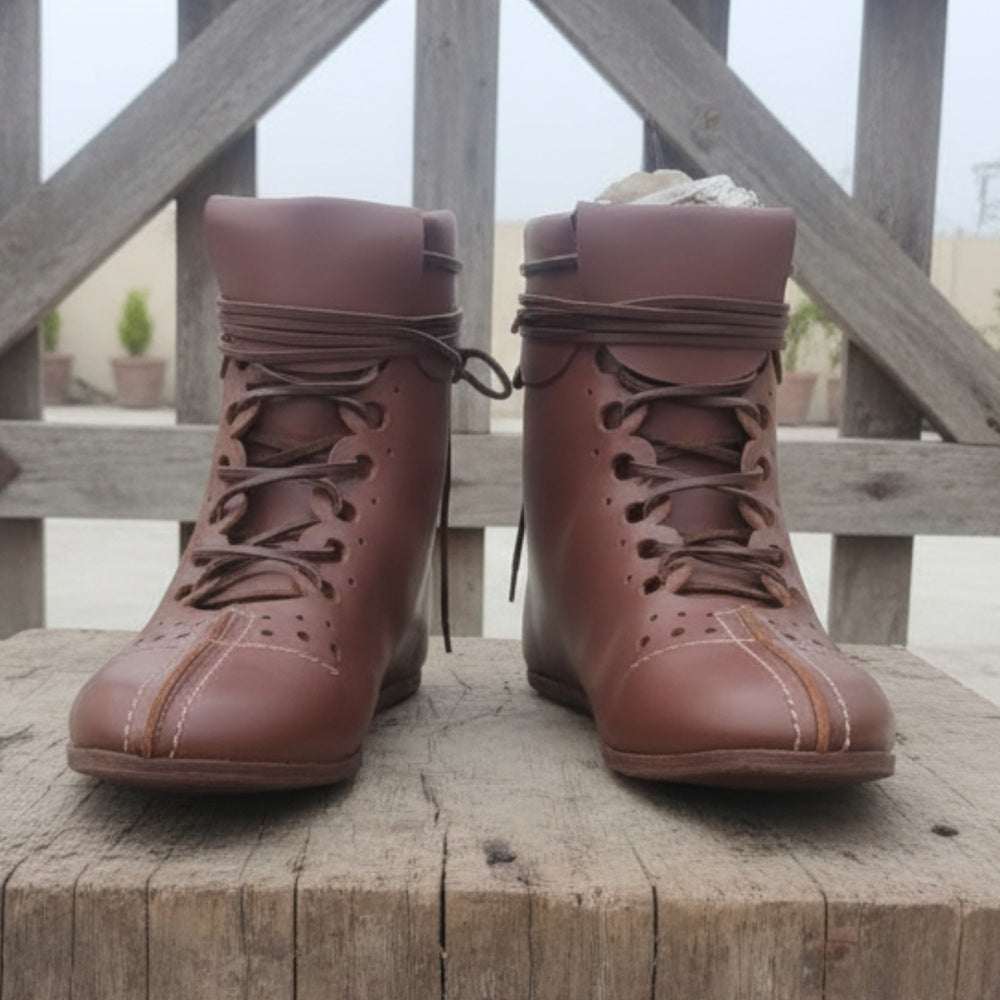 Roman Leather Boots – Vindolanda Style Historical Shoes for Reenactment, Renfaire & LARP