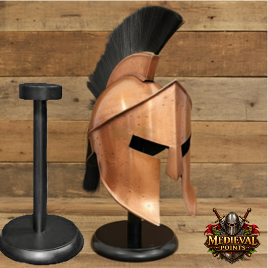 Spartan Helmet : 300 Spartan Costume With Black Plume , Role Play Free Display Stand