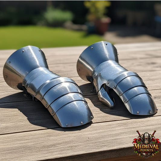 Mild steel Clamshell Gauntlets – 16-Gauge Steel Armor Gloves
