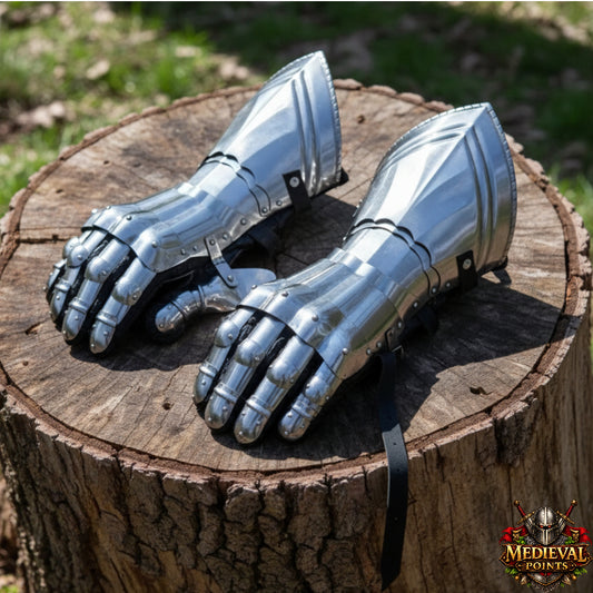 Medieval Steel Gauntlet Gloves Knight Armor Hand Protection for LARP Cosplay