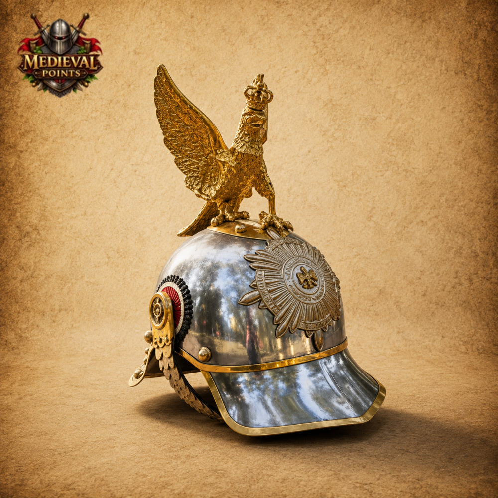 German Imperial Pickelhaube Helmet with Eagle Crest & Spike