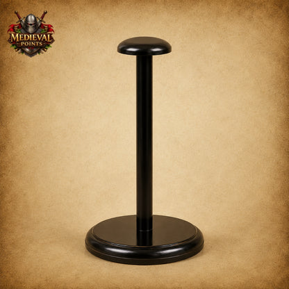 Crusader Knight Helmet Replica with Wooden Display Stand | Medieval Steel Armor