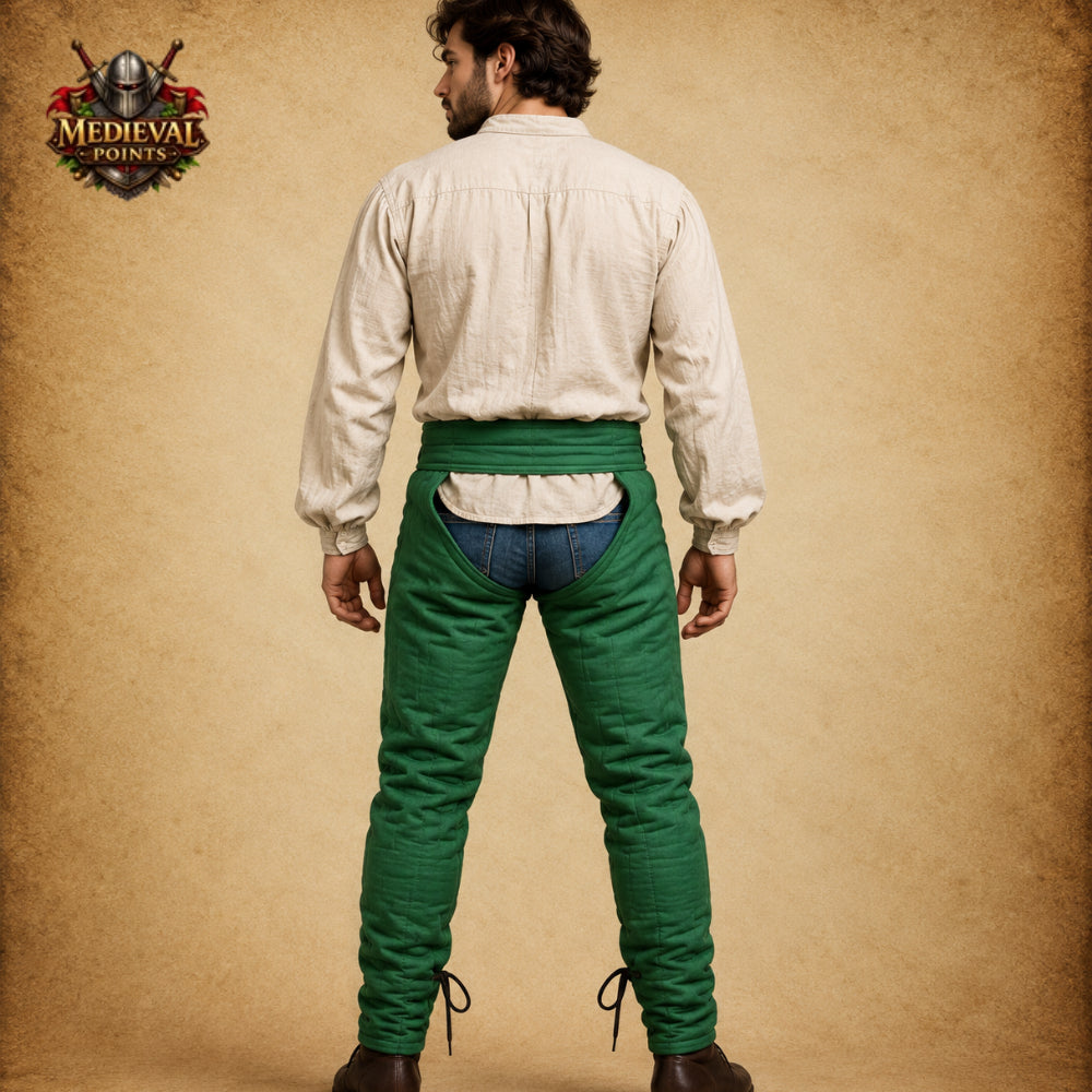 Medieval Quilted Padded Cotton Leggings – SCA Armor Chausses for Wearing Under Gambeson, Chainmail Hauberk, LARP, Reenactment & Halloween Events
