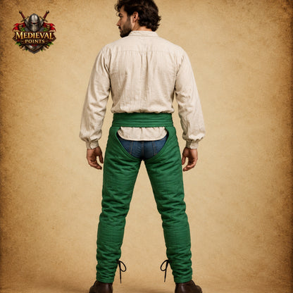 Medieval Quilted Padded Cotton Leggings – SCA Armor Chausses for Wearing Under Gambeson, Chainmail Hauberk, LARP, Reenactment & Halloween Events