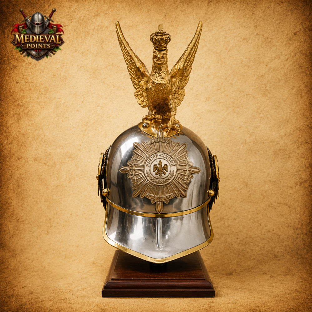 German Imperial Pickelhaube Helmet with Eagle Crest & Spike