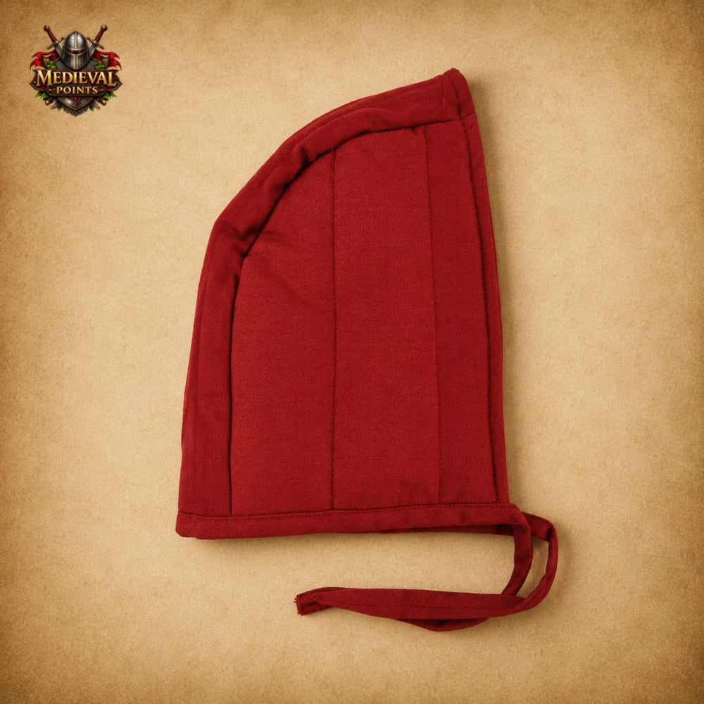 Medieval Quilted Cotton Arming Cap – Padded Armor Hood for LARP, HEMA, SCA & Reenactment