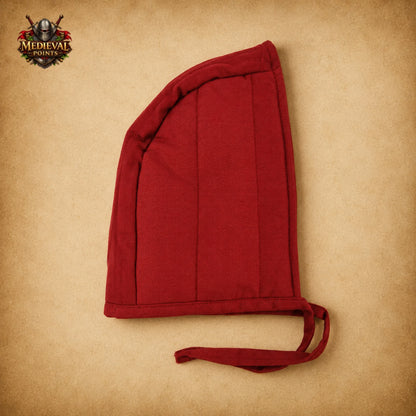 Medieval Quilted Cotton Arming Cap – Padded Armor Hood for LARP, HEMA, SCA & Reenactment