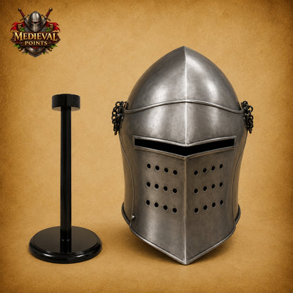 Handcrafted Medieval Barbuta Helmet | Steel Knight Helm for LARP, Reenactment & Cosplay