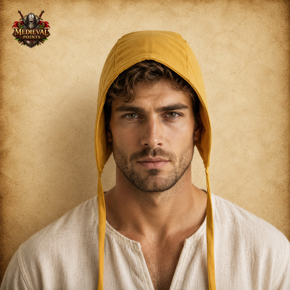 Medieval Quilted Cotton Arming Cap – Padded Armor Hood for LARP, HEMA, SCA & Reenactment