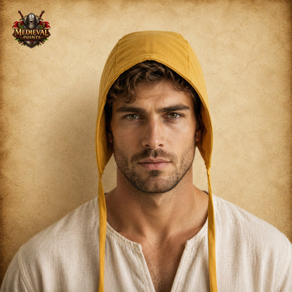 Medieval Quilted Cotton Arming Cap – Padded Armor Hood for LARP, HEMA, SCA & Reenactment