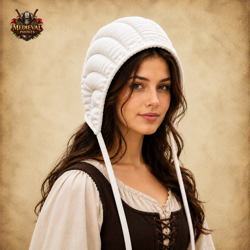 Medieval Quilted Padded Arming Cap – Cotton Armor Coif for LARP, HEMA, SCA, Reenactment & Renaissance Faire