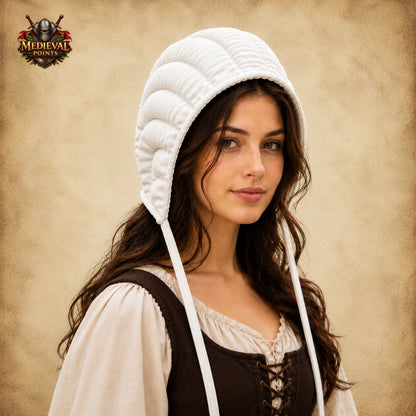 Medieval Quilted Padded Arming Cap – Cotton Armor Coif for LARP, HEMA, SCA, Reenactment & Renaissance Faire