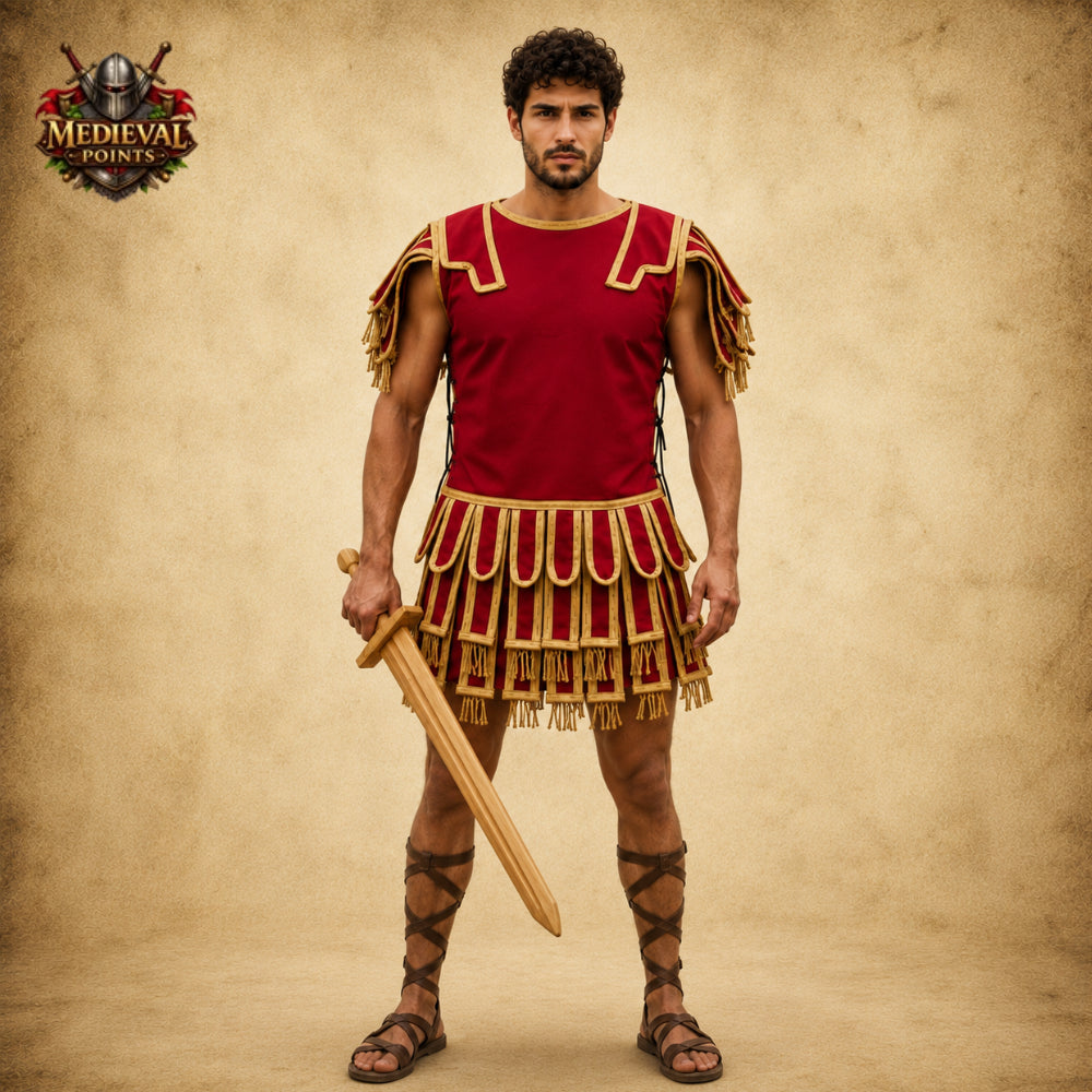 Roman Subarmalis Armor – Gladiator Padded Tunic with Pteruges | Ancient Roman Costume