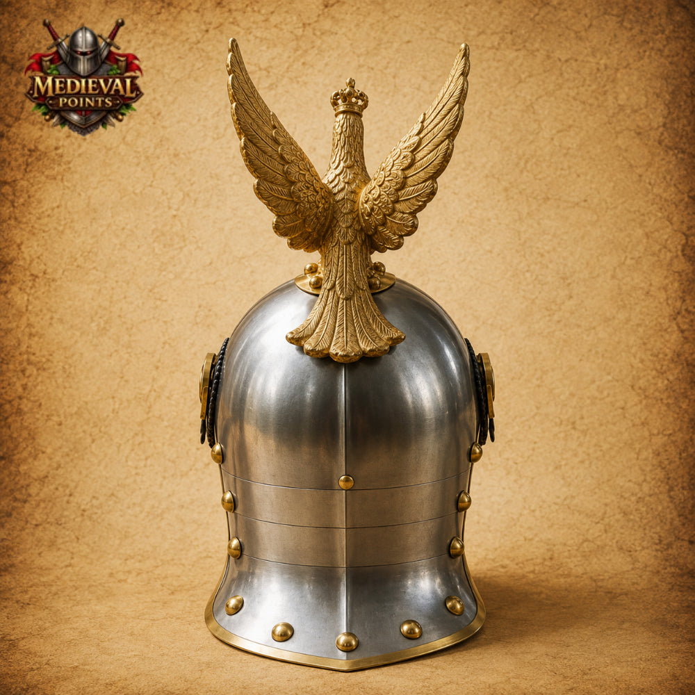 German Imperial Pickelhaube Helmet with Eagle Crest & Spike