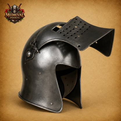 Handcrafted Medieval Barbuta Helmet | Steel Knight Helm for LARP, Reenactment & Cosplay