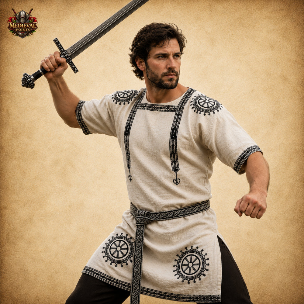 Roman Tunica Manicata – Padded Gambeson Tunic for Roman Warrior, LARP, SCA & Medieval Reenactment Costume