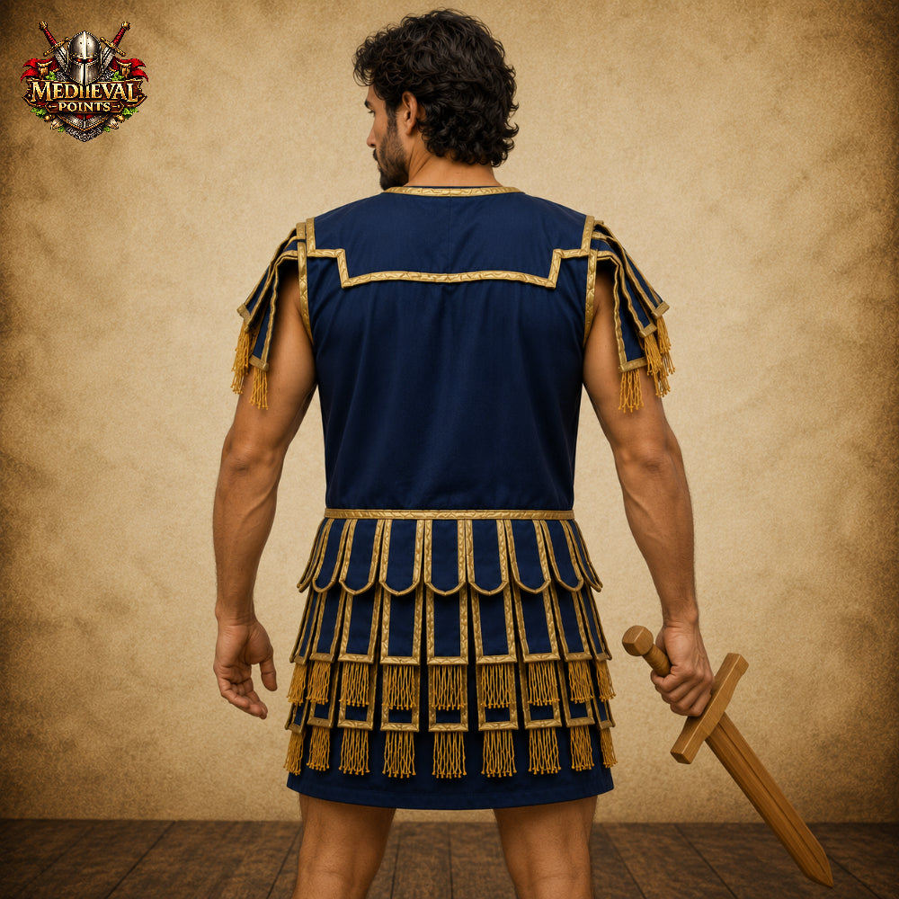 Roman Subarmalis Tunic – & Gold Gladiator Costume, Padded Roman Warrior Armor for LARP, Reenactment & Renaissance Fair