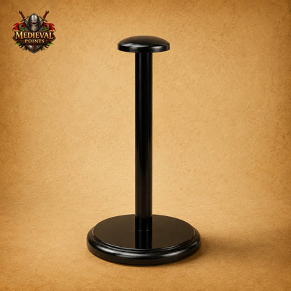 Viking Gjermundbu Helmet with Wooden Display Stand – Medieval Norse Warrior Armor