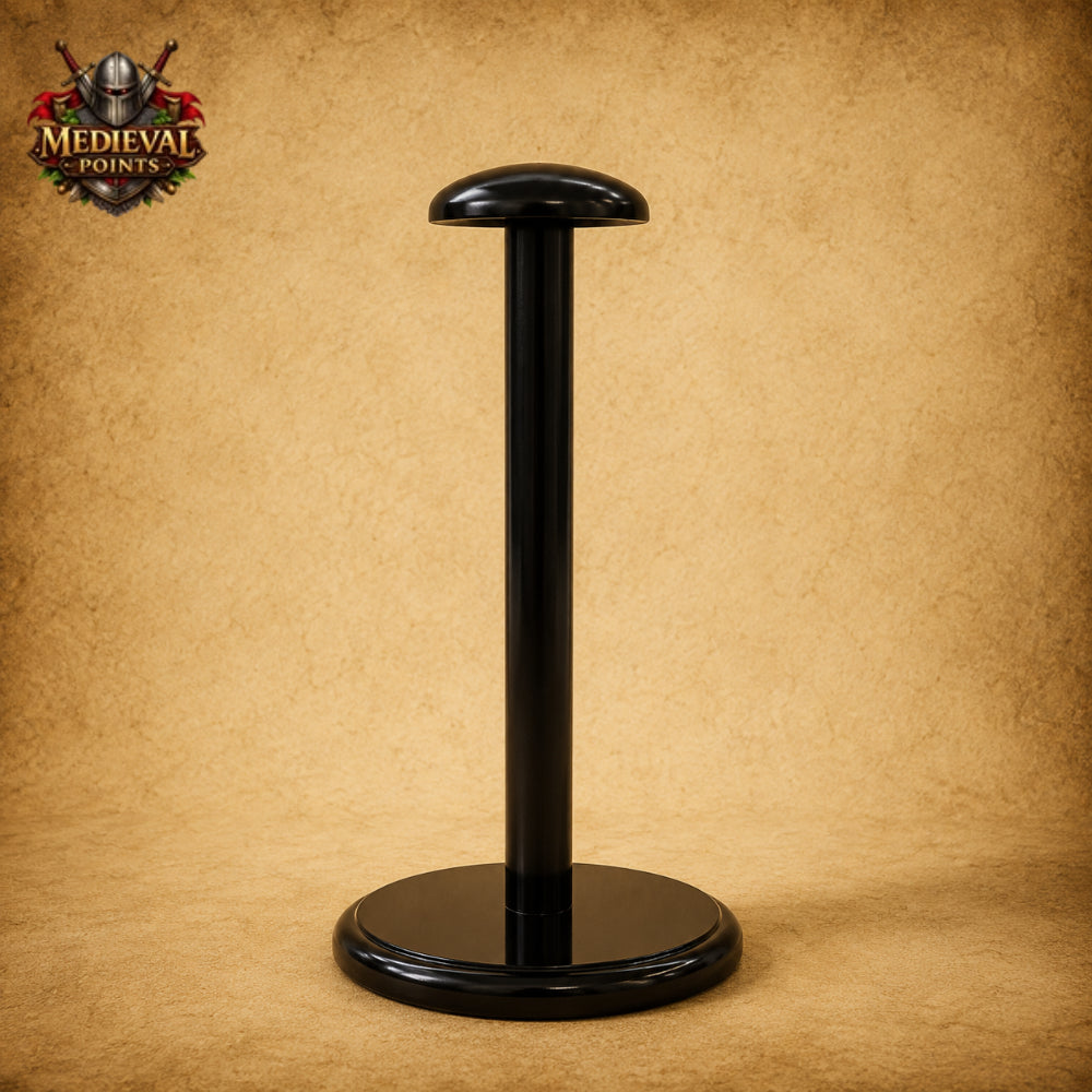 Viking Vendel Spectacle Helmet with Chainmail & Wooden Display Stand
