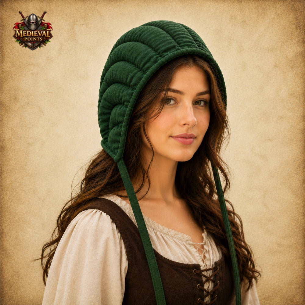 Medieval Quilted Padded Arming Cap – Cotton Armor Coif for LARP, HEMA, SCA, Reenactment & Renaissance Faire