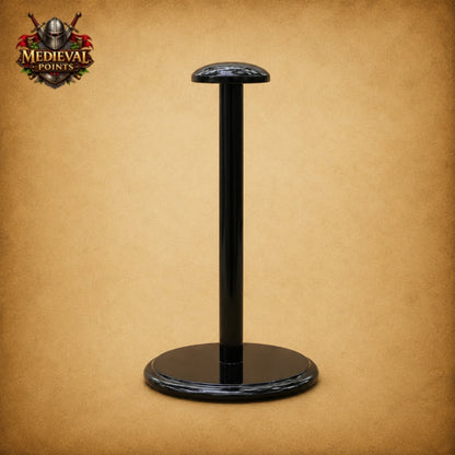 Medieval Templar Helmet with Wooden Display Stand