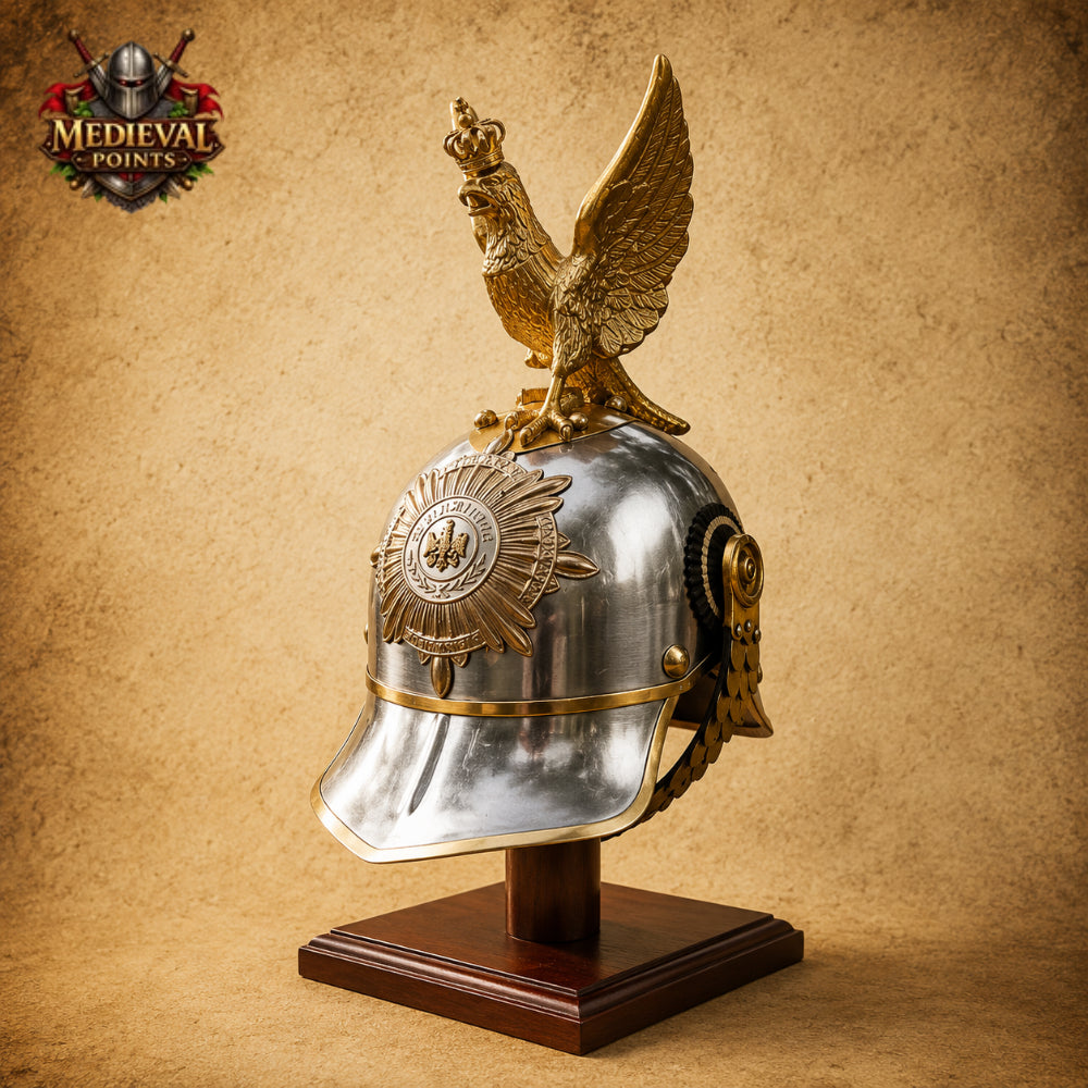 German Imperial Pickelhaube Helmet with Eagle Crest & Spike
