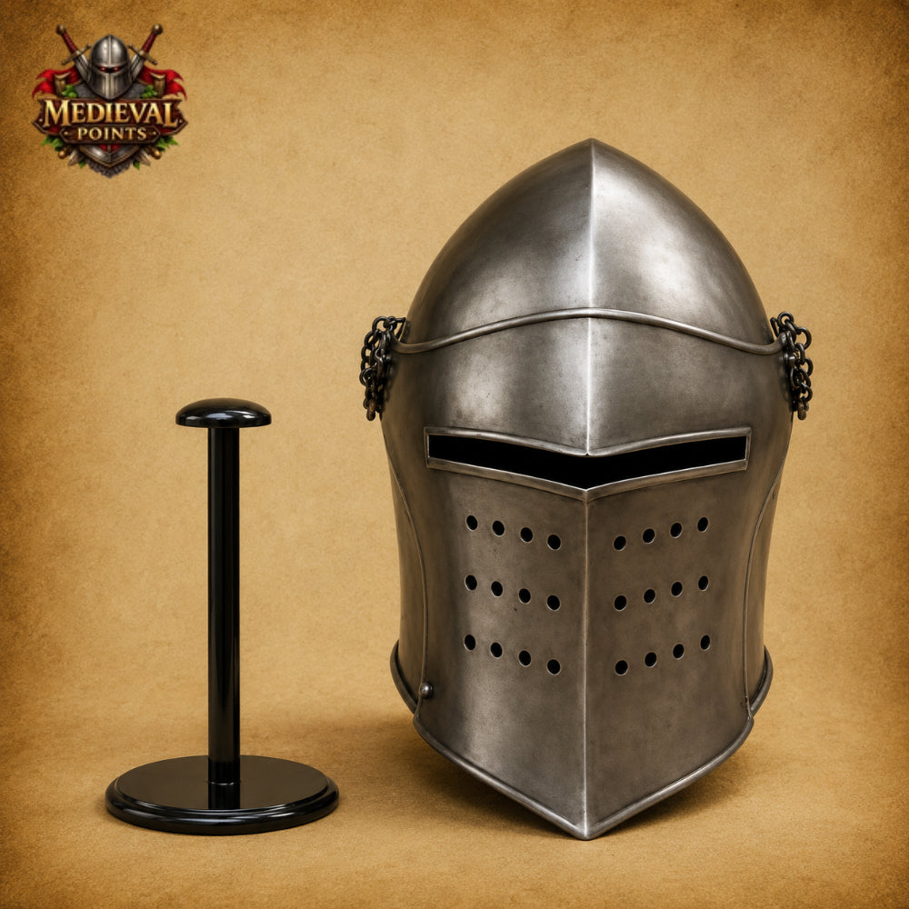 Handcrafted Medieval Barbuta Helmet | Steel Knight Helm for LARP, Reenactment & Cosplay
