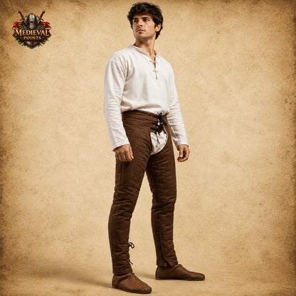 Medieval Cotton Chausses – Padded Leggings for SCA Armor, Gambeson & Maille Hauberk