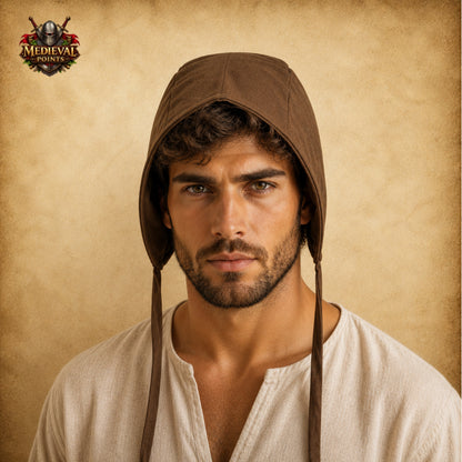 Medieval Quilted Cotton Arming Cap – Padded Armor Hood for LARP, HEMA, SCA & Reenactment