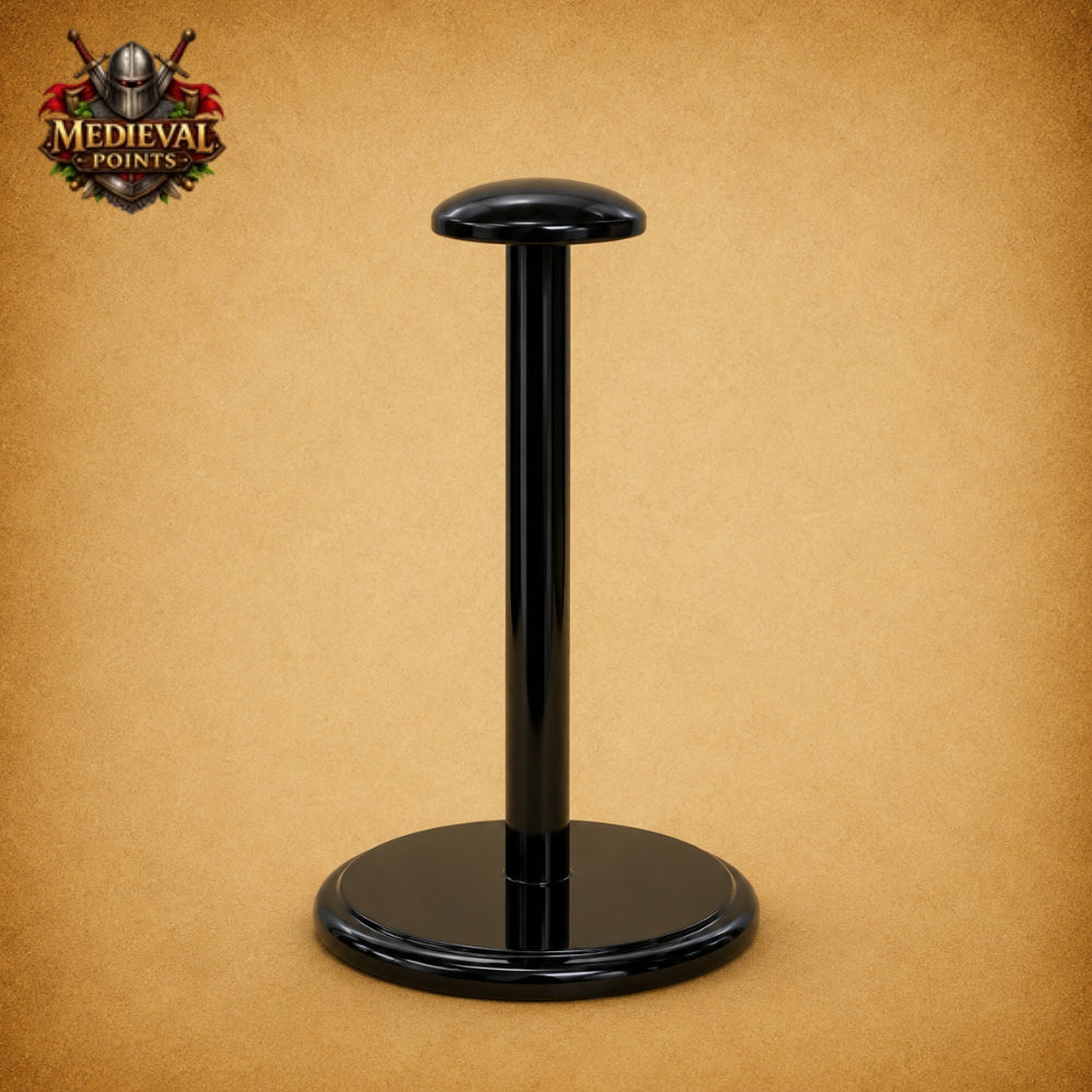 Spartan Helmet with Red Plume | King Leonidas Steel Helmet | Includes Wooden Display Stand
