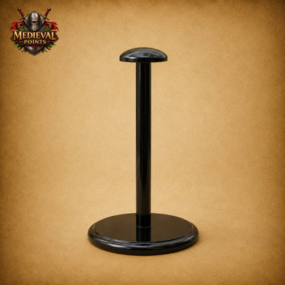 Handcrafted Medieval Sugarloaf Steel & Brass Knight Helmet with Wooden Stand