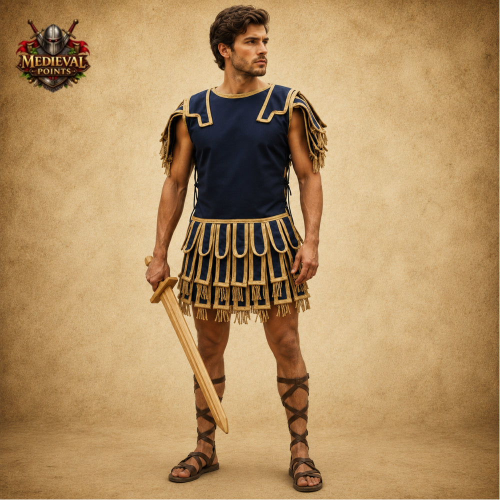 Roman Subarmalis Armor – Gladiator Padded Tunic with Pteruges | Ancient Roman Costume