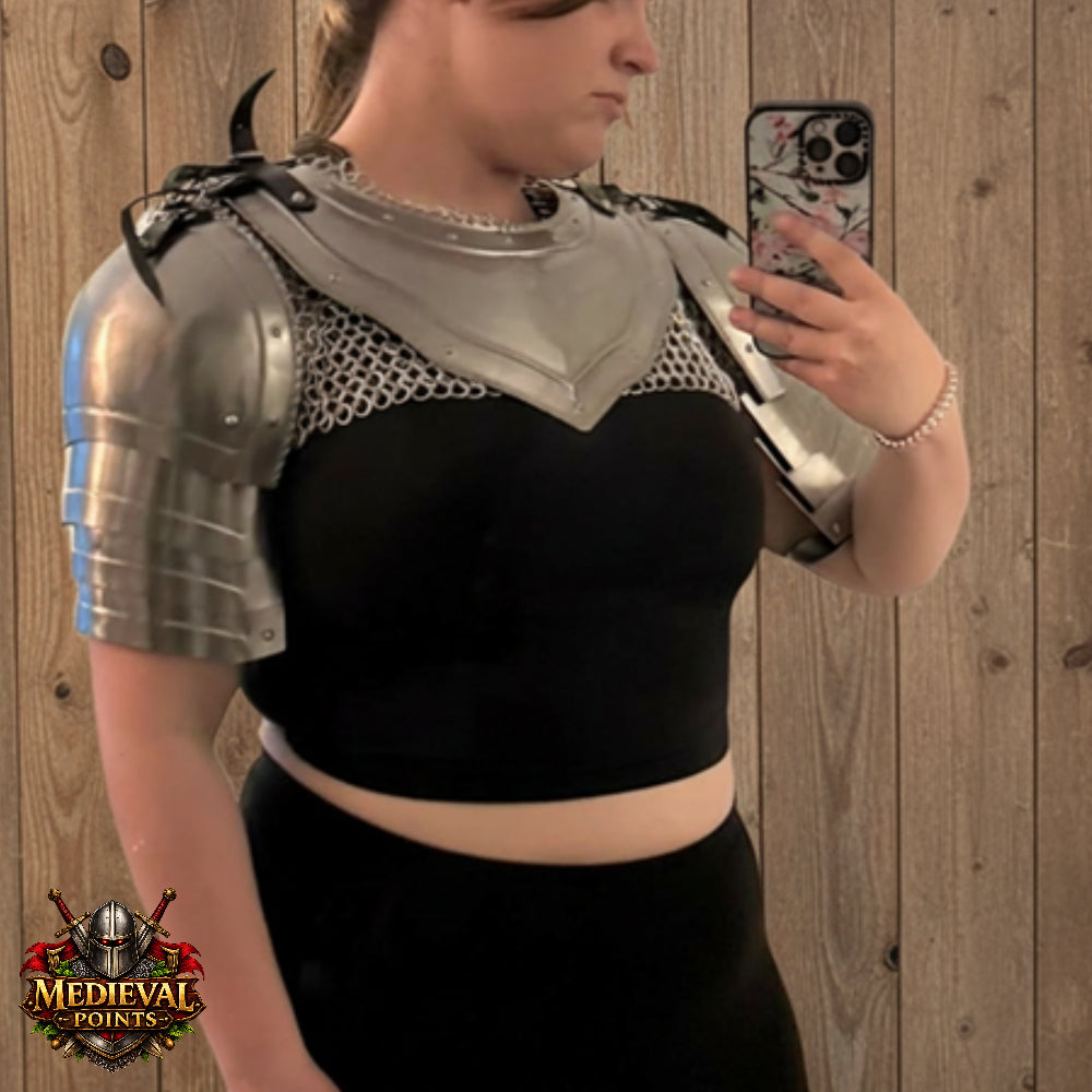 Medieval Steel Cuirass Armor with Pauldrons Knight Chest Plate LARP Costume