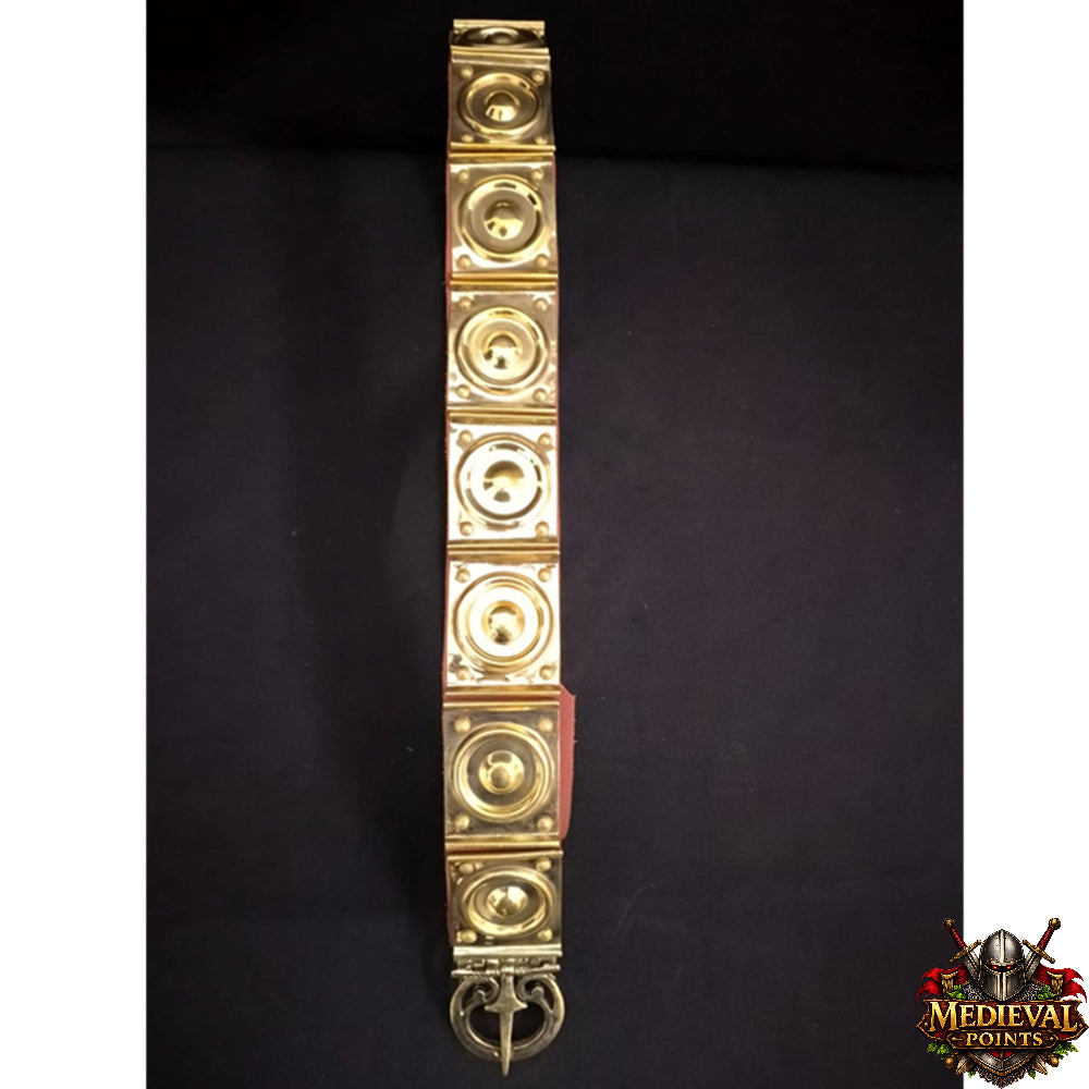 Roman Concentric Stamp Belt | Ancient Leather Belt for Reenactment & LARP