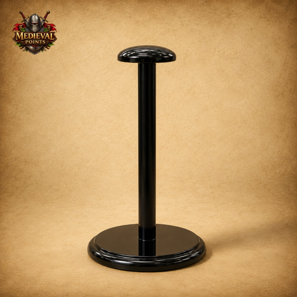 Templar Knight Helmet with Wooden Display Stand – Medieval Crusader Great Helm