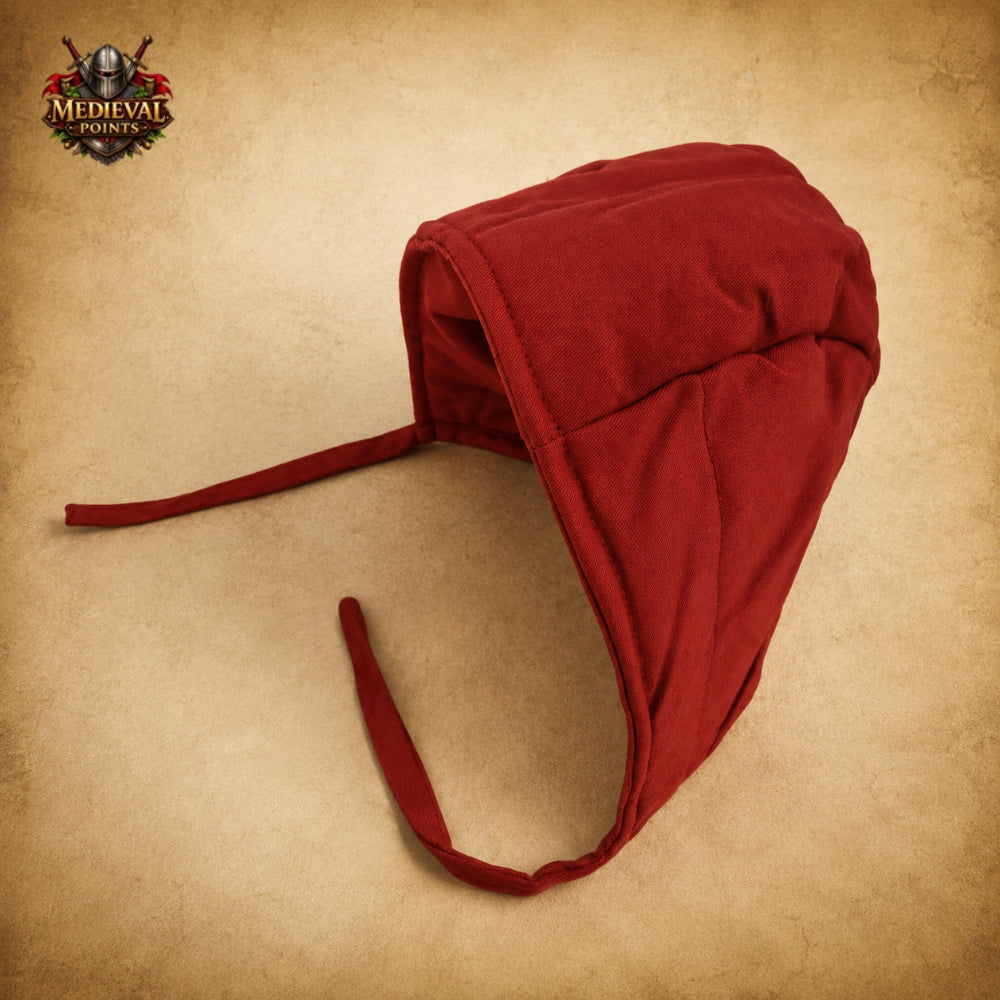 Medieval Quilted Cotton Arming Cap – Padded Armor Hood for LARP, HEMA, SCA & Reenactment
