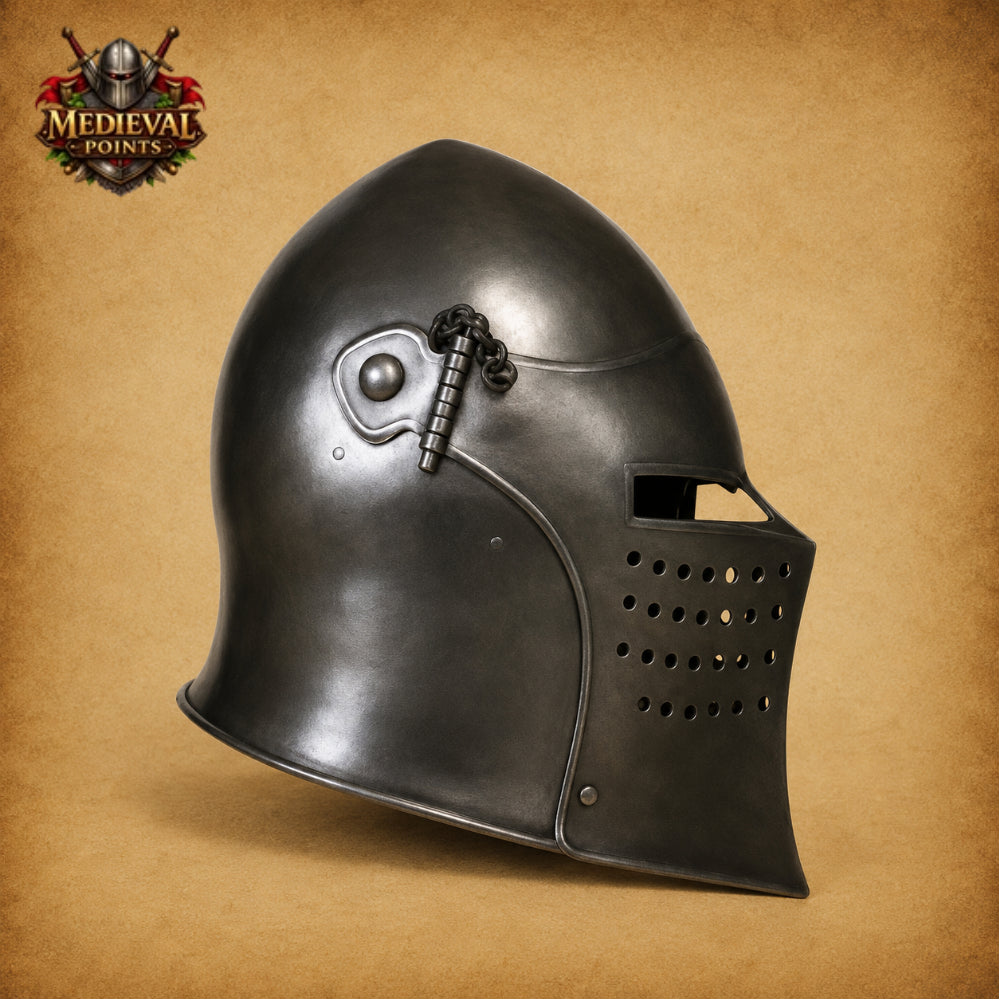 Handcrafted Medieval Barbuta Helmet | Steel Knight Helm for LARP, Reenactment & Cosplay