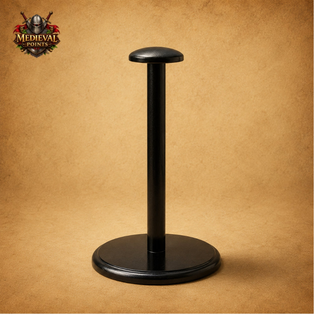 Medieval Raven Viking Helmet with Chainmail & Wooden Display Stand