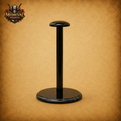 Medieval Black Barbute Steel Helmet | Wearable Knight Armor with Display Stand