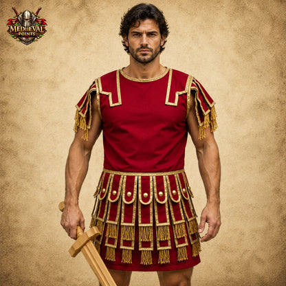 Roman Subarmalis Tunic – & Gold Gladiator Costume, Padded Roman Warrior Armor for LARP, Reenactment & Renaissance Fair