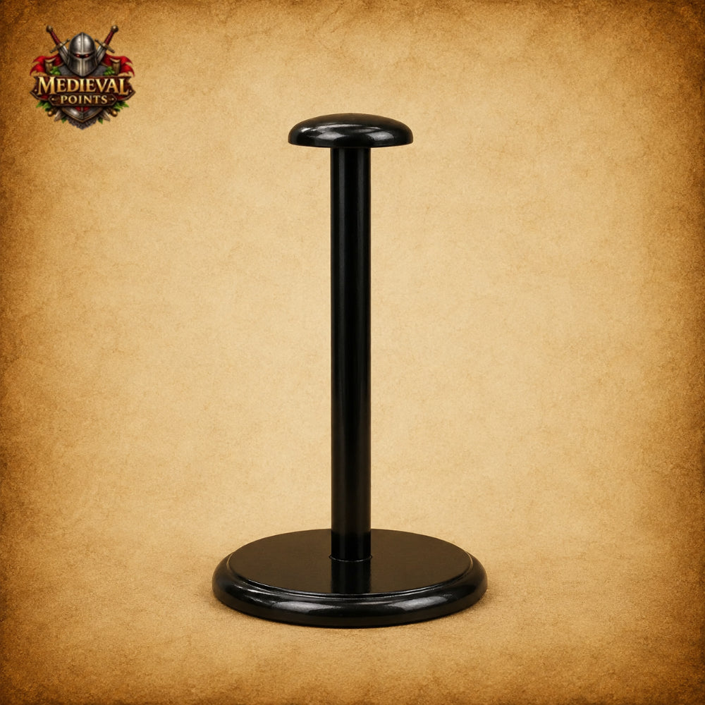 Silver Templar Crusader Helmet | Medieval Knight Helmet with Wooden Display Stand