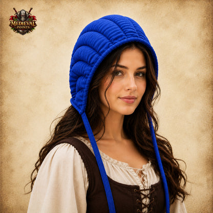Medieval Quilted Padded Arming Cap – Cotton Armor Coif for LARP, HEMA, SCA, Reenactment & Renaissance Faire