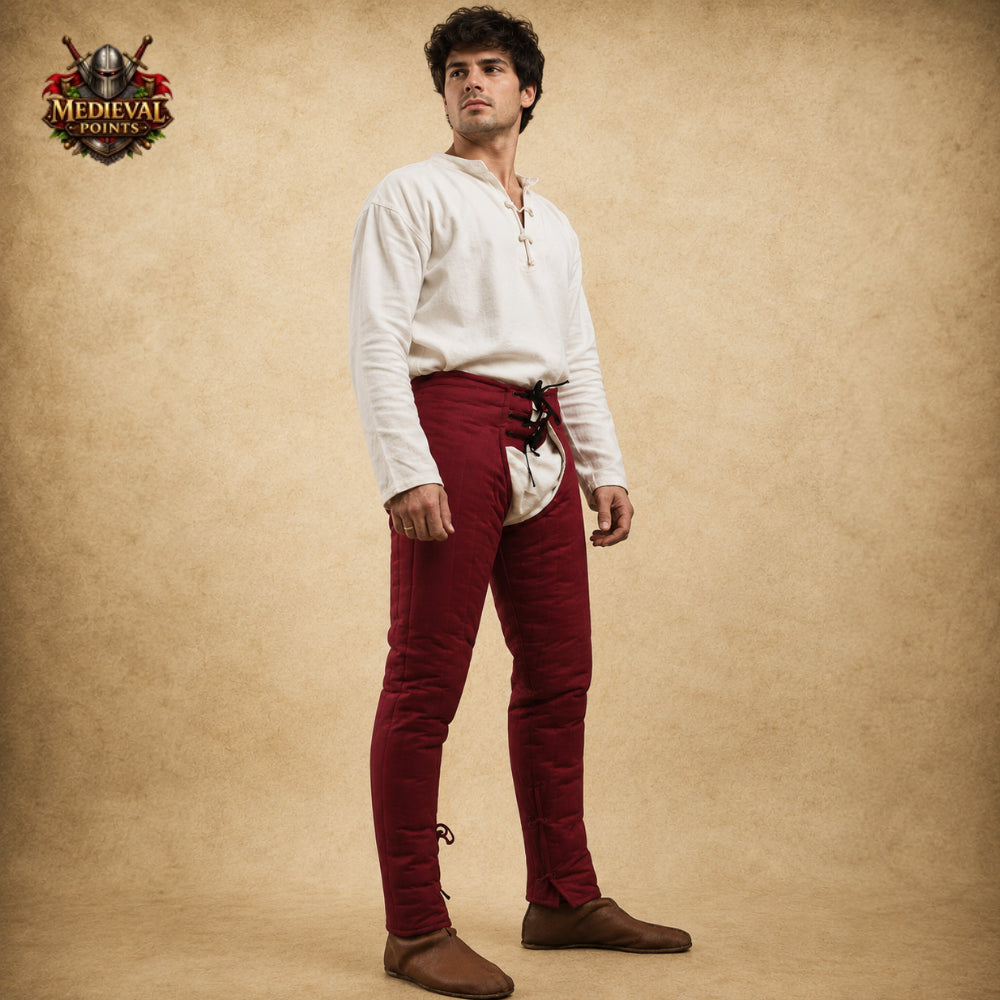 Medieval Cotton Chausses – Padded Leggings for SCA Armor, Gambeson & Maille Hauberk
