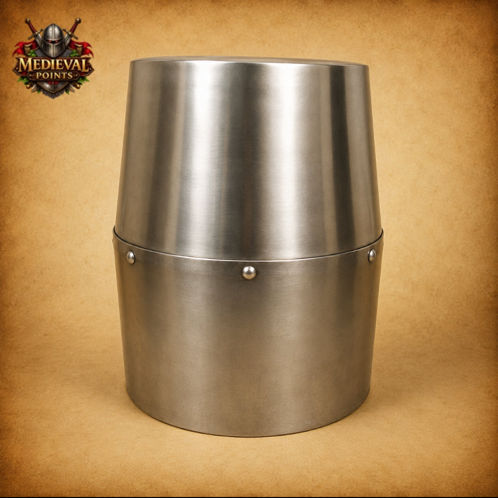 Crusader Knight Templar Helmet with Wooden Display Stand