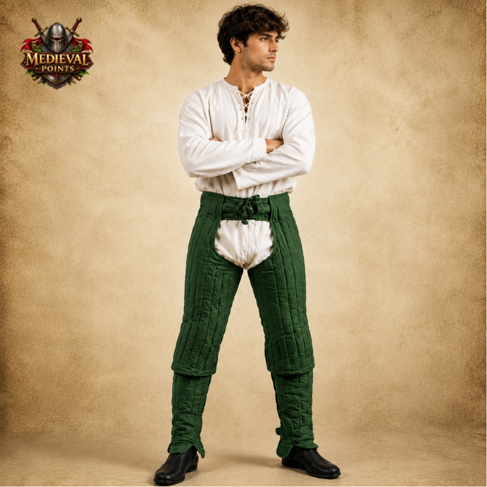 Medieval Quilted Padded Chausses – Protective Leg Armor for Knights, HEMA, LARP, Reenactment & Ren Faire