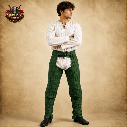 Medieval Quilted Padded Chausses – Protective Leg Armor for Knights, HEMA, LARP, Reenactment & Ren Faire