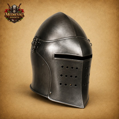 Handcrafted Medieval Barbuta Helmet | Steel Knight Helm for LARP, Reenactment & Cosplay
