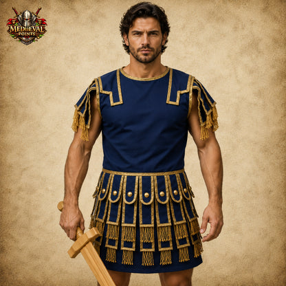 Roman Subarmalis Tunic – & Gold Gladiator Costume, Padded Roman Warrior Armor for LARP, Reenactment & Renaissance Fair