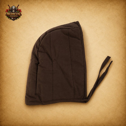 Medieval Quilted Cotton Arming Cap – Padded Armor Hood for LARP, HEMA, SCA & Reenactment