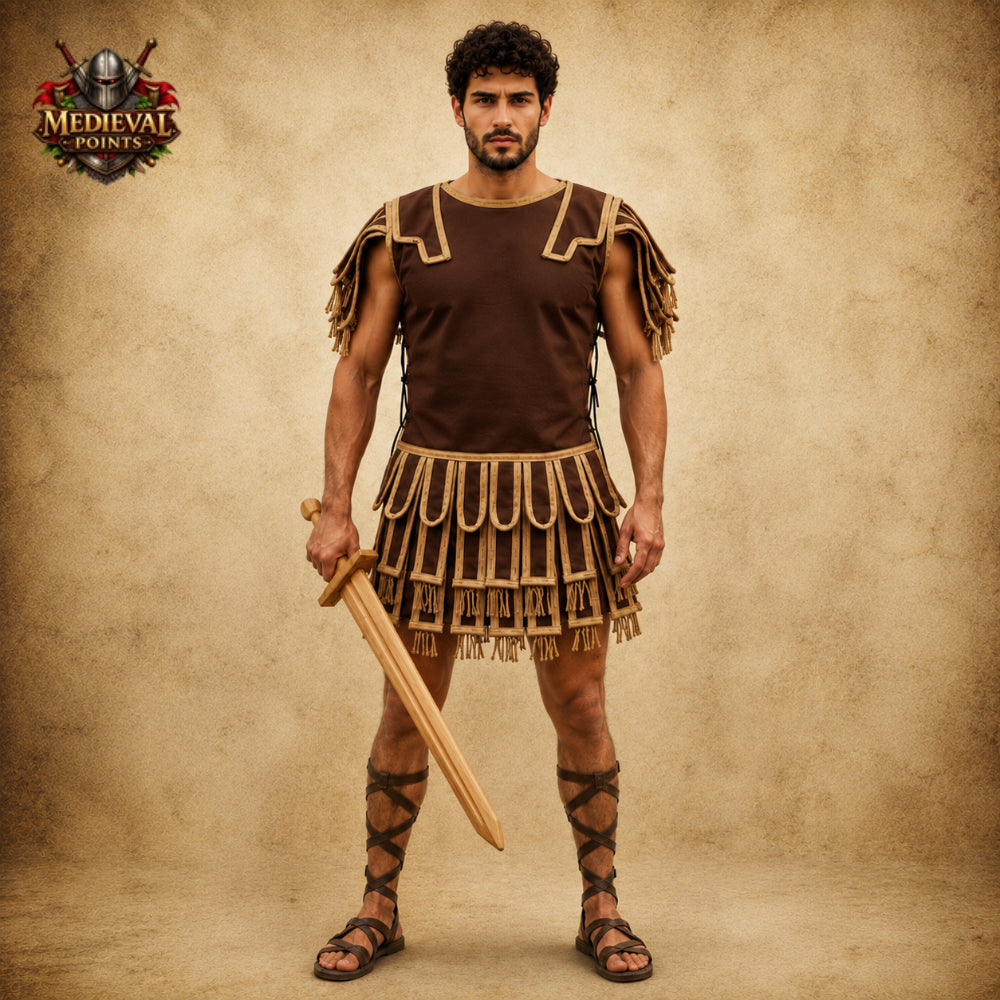 Roman Subarmalis Armor – Gladiator Padded Tunic with Pteruges | Ancient Roman Costume